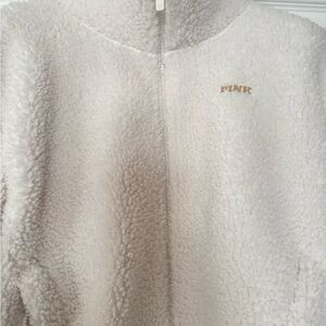PINK Victoria's Secret Women's Off-White Teddy Jacket